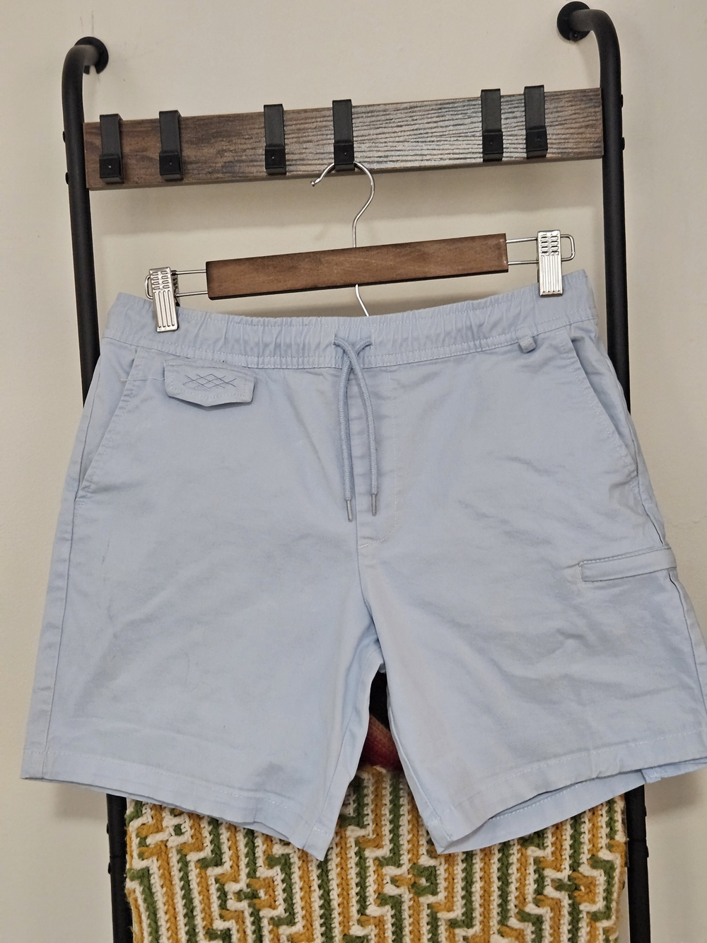 Light Blue Men's Athletic Drawstring Shorts